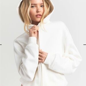 Skims Cotton Fleece Zip Up Hoodie